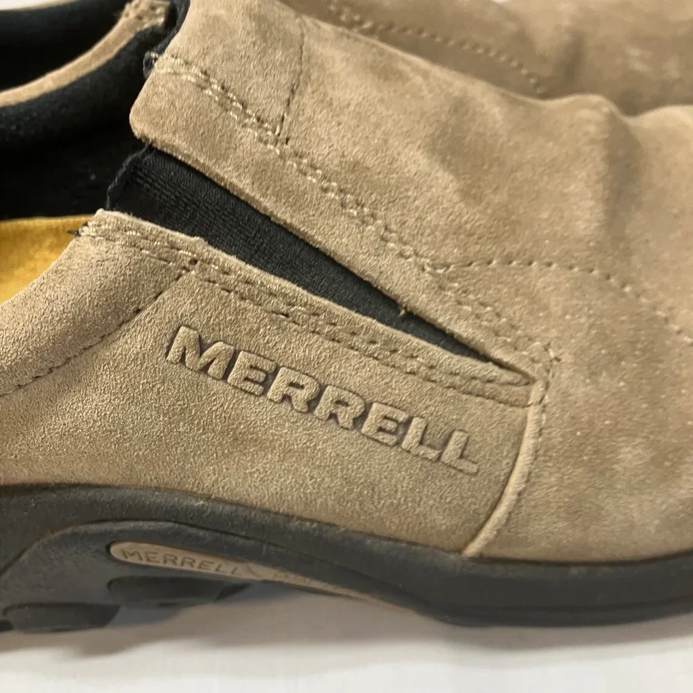 Merrell Jungle Moc Men 8 Classic Taupe Suede Slip On Hiking Shoes 60801 Gorpcore